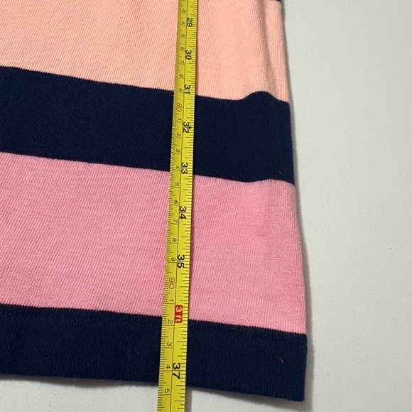 Lands' End Dress Womens Striped Boat Neck 3/4 Sleeve Pink Navy Small Cotton EUC - Picture 8 of 9